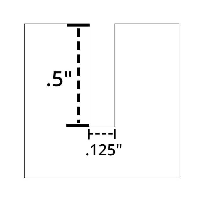 Image showing Depth 
.5"x .125"