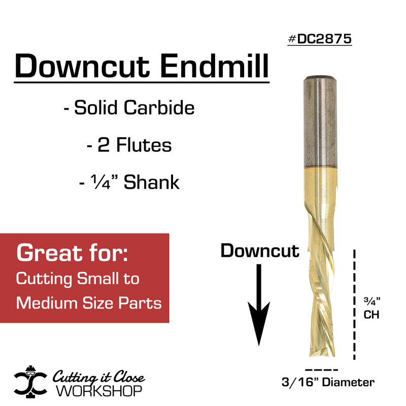 3/16"x 3/4" Downcut - 1/4" Shank - DC2875