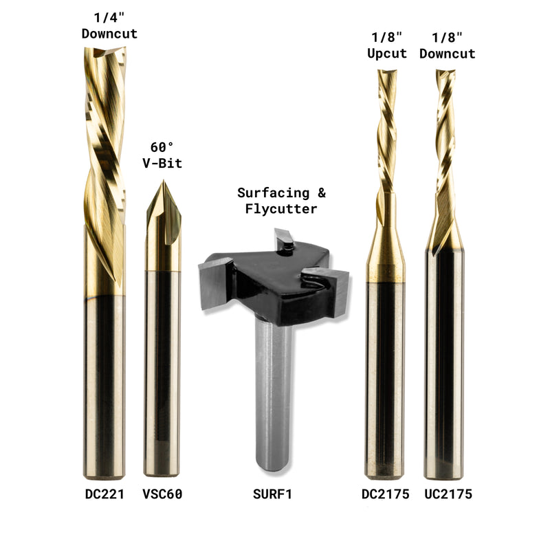 CNC Router Starter Set – 5 Must-Have Bits for Beginners