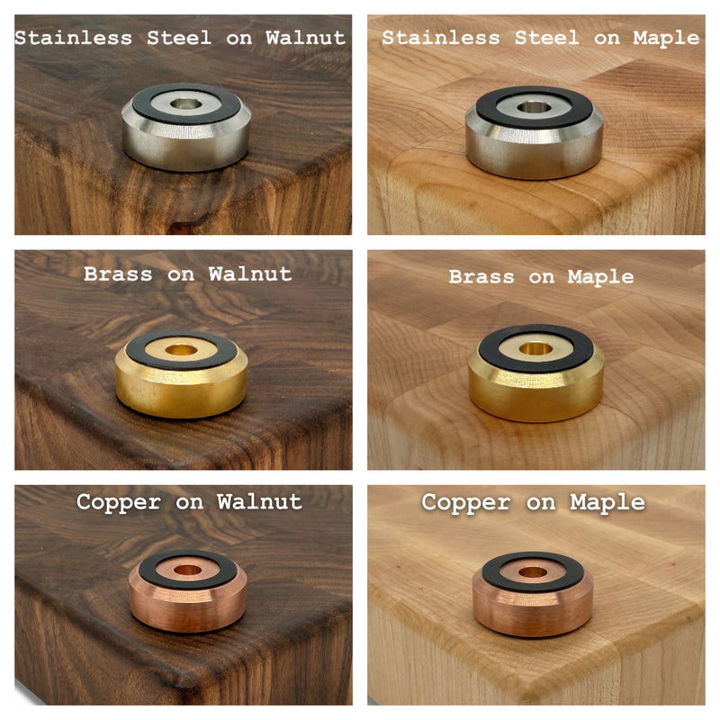 Premium Cutting Board Feet - Brass/Stainless Steel