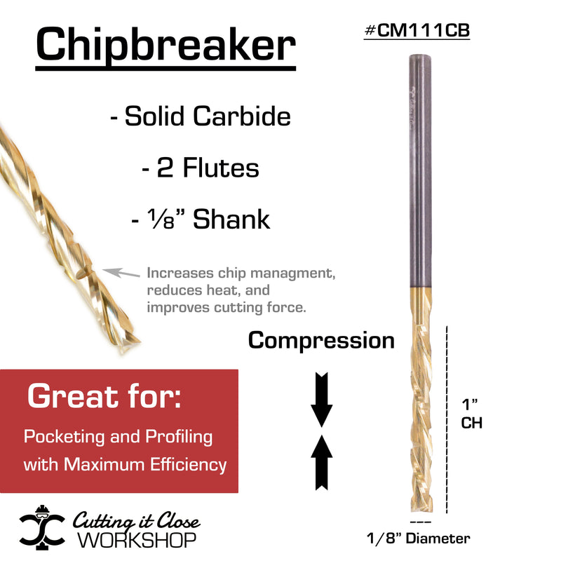 3/16" x 1" Chipbreaker Compression - 1/4" Shank - CM281CB