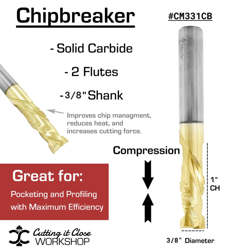 3/8" x 1" Chipbreaker Compression - 3/8" Shank - CM331CB