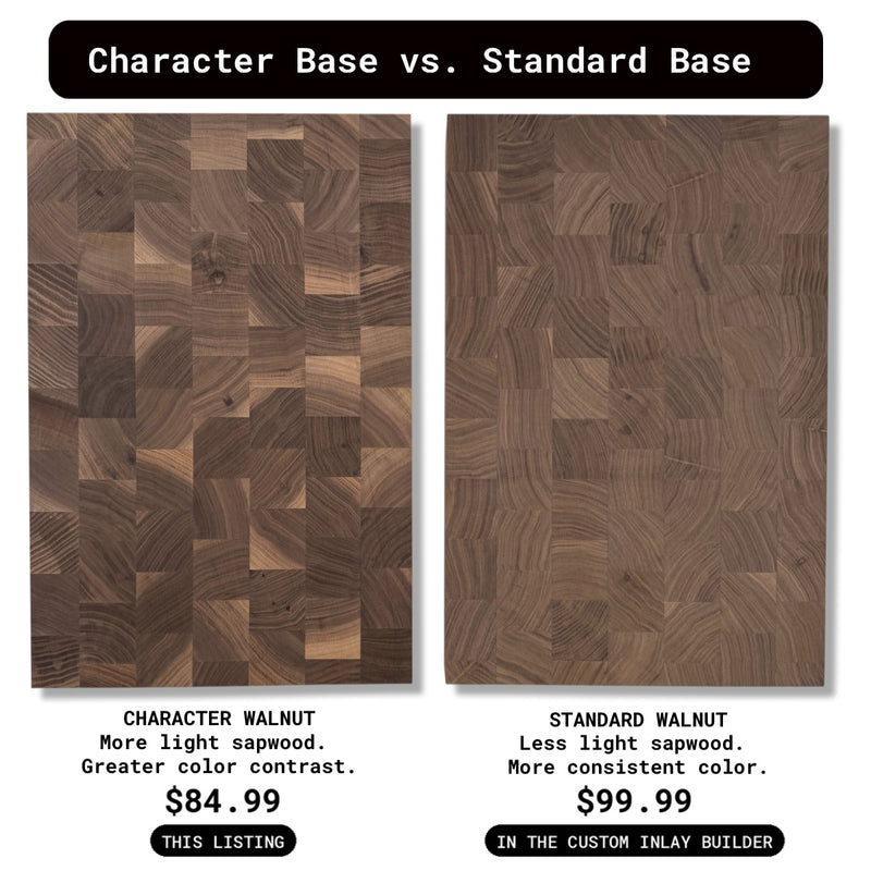 Character Walnut End Grain Base Board (18"x12")
