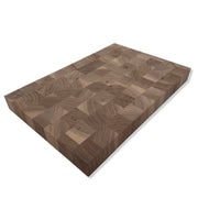Character Walnut end-grain inlay cutting board base shown at an angle on a white background, with contrasting sapwood.