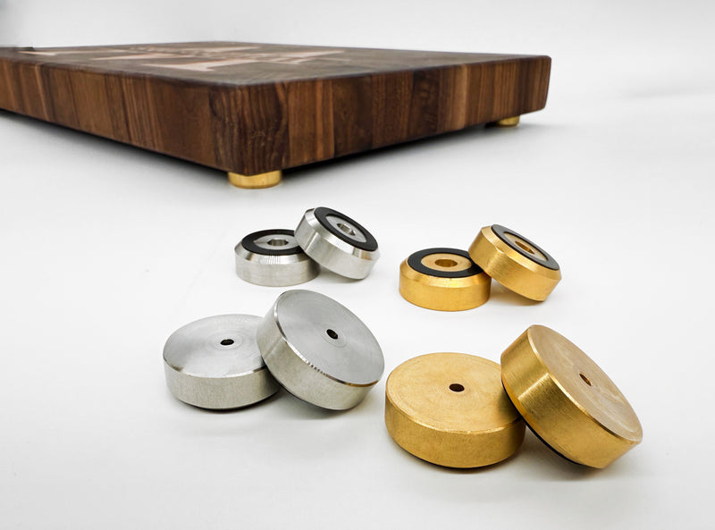 Premium Cutting Board Feet - Brass/Stainless Steel