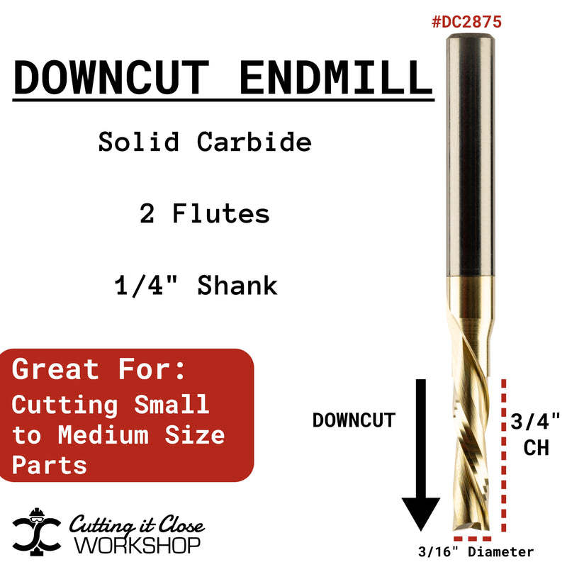 3/16"x 3/4" Downcut - 1/4" Shank - DC2875