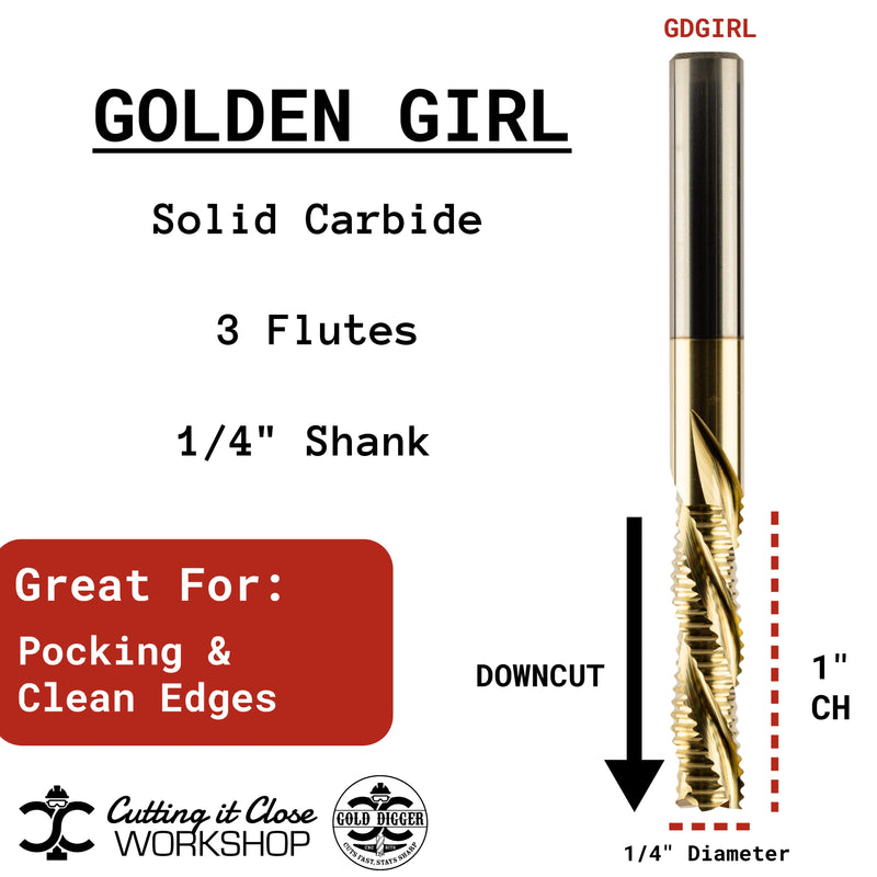 Golden Girl - 1/4" x 1" Downcut Rougher