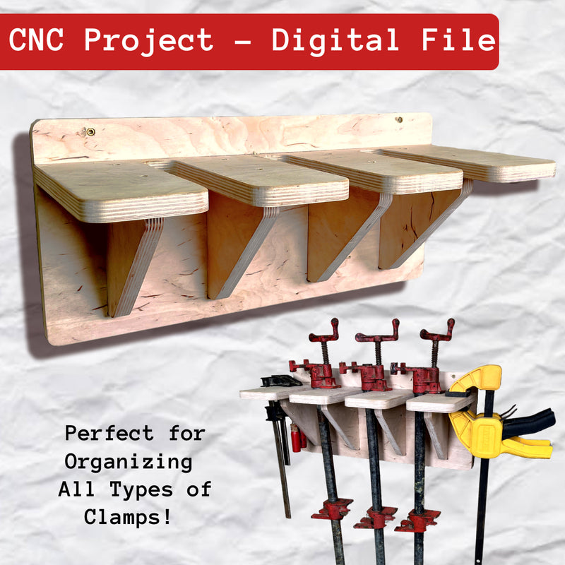CNC Glue Clamp Rack - Digital Files for Workshop Organization