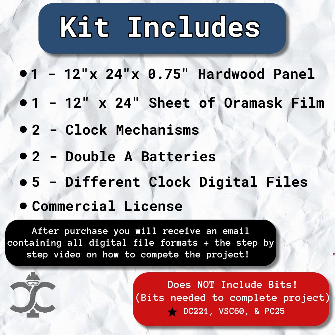 Custom Clock Kit Custom Wall Clock CNC Kit — CIC Workshop