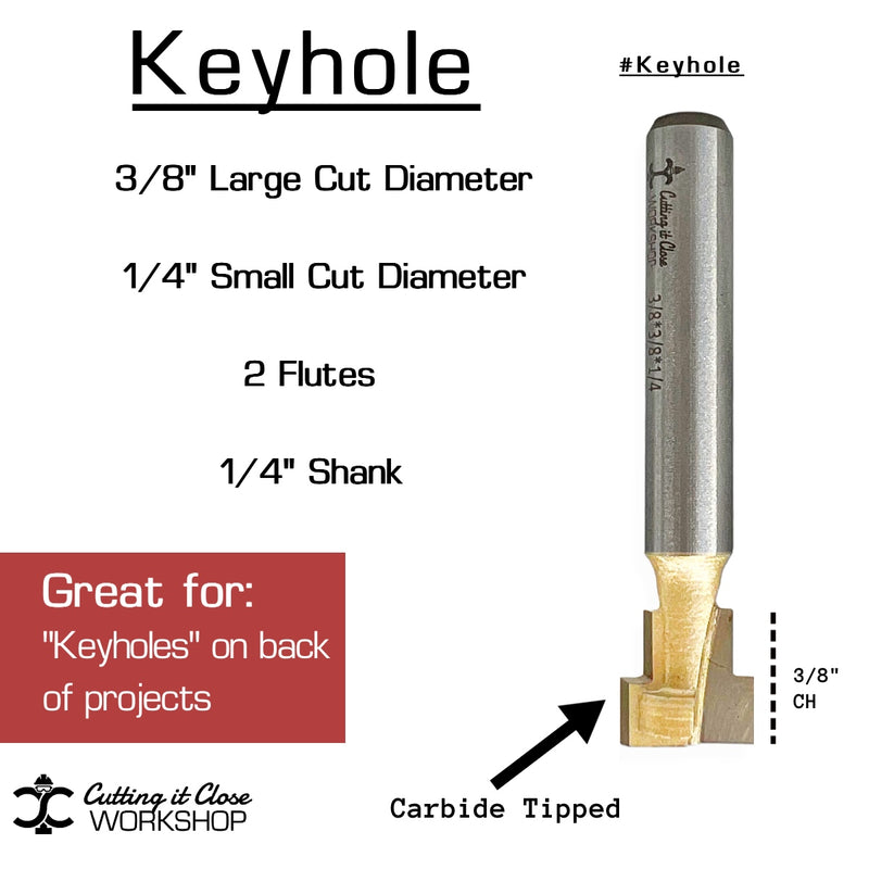 3/8" x 3/8" Keyhole - 1/4 Shank - SE3050