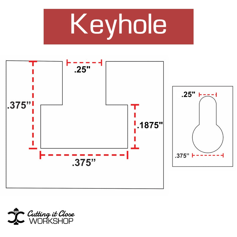 3/8" x 3/8" Keyhole - 1/4 Shank - SE3050