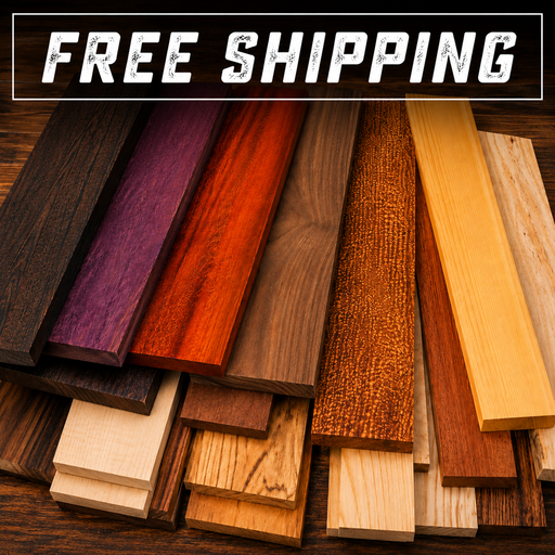 Wooden planks in various colors with 'Free Shipping' text above them.