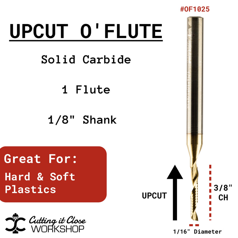 1/16" x 3/8" O'Flute - 1/8" Shank - OF1025