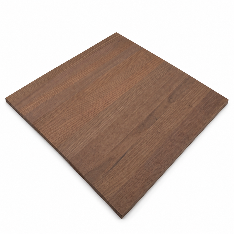 Peruvian walnut hardwood panel showing the grain and color variation across its joined boards.