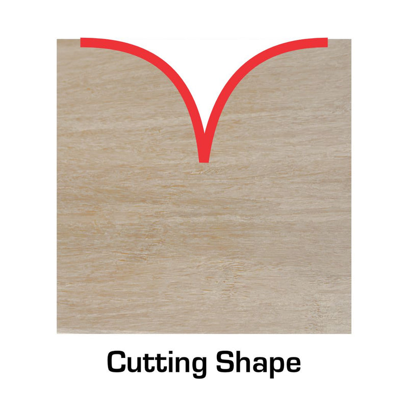 1/2'' x 1/4'' Point Cutter Roundover 1/4'' Radius - 1/4 Shank - PC25