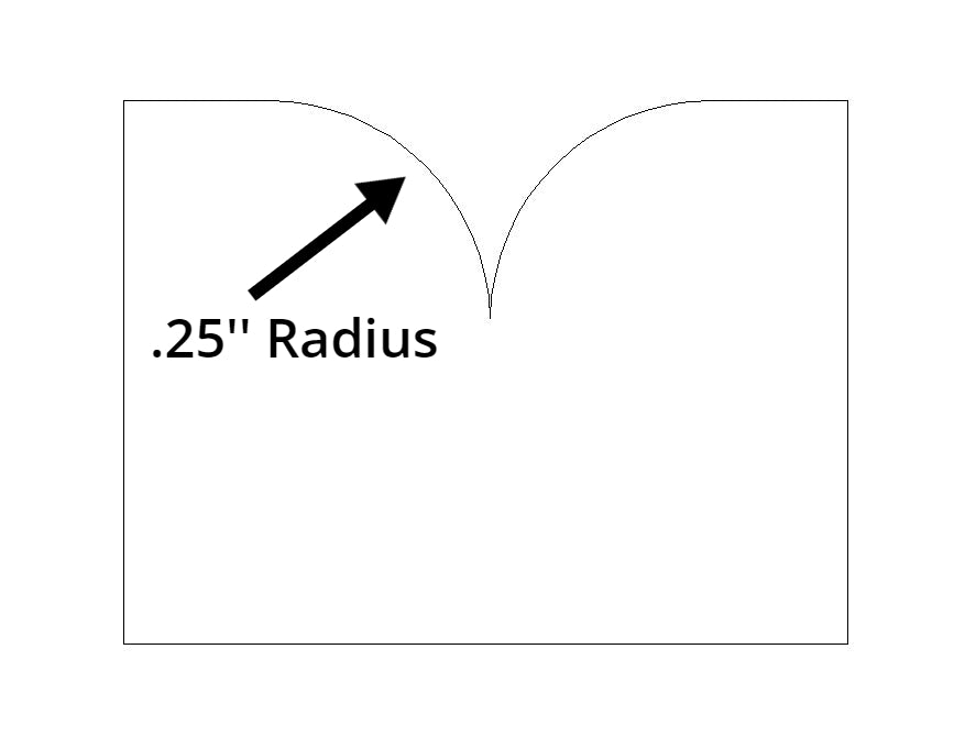 Image showing the radius 
.25"