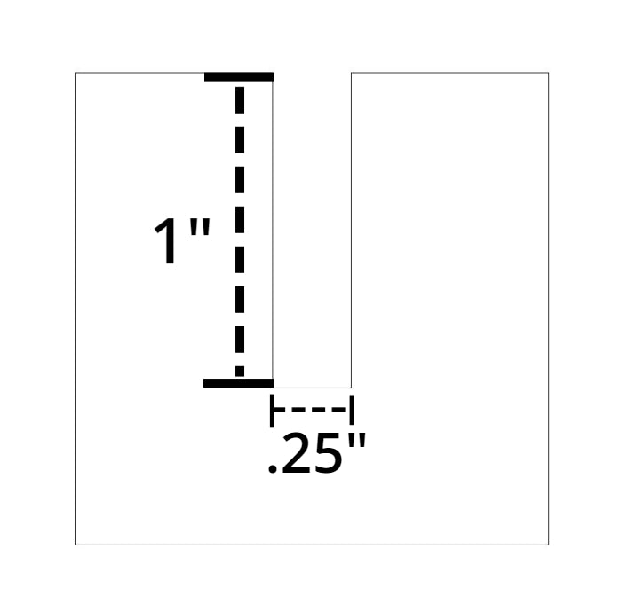 Image showing depth 
1"x .25" 