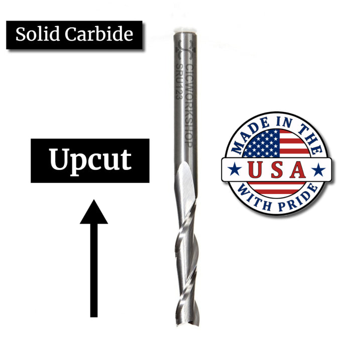 1/4'' x 1-1/4'' Upcut Extended Spiral Endmill - 1/4'' Shank - SRU123