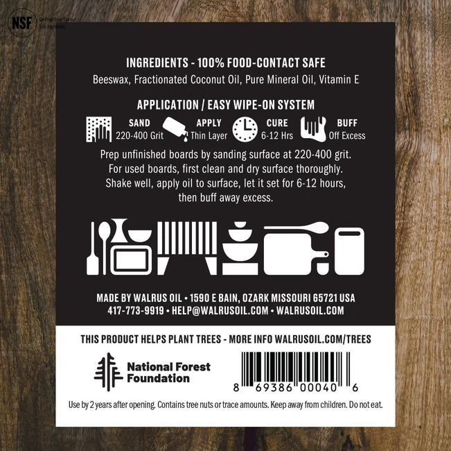 Walrus Cutting Board Oil