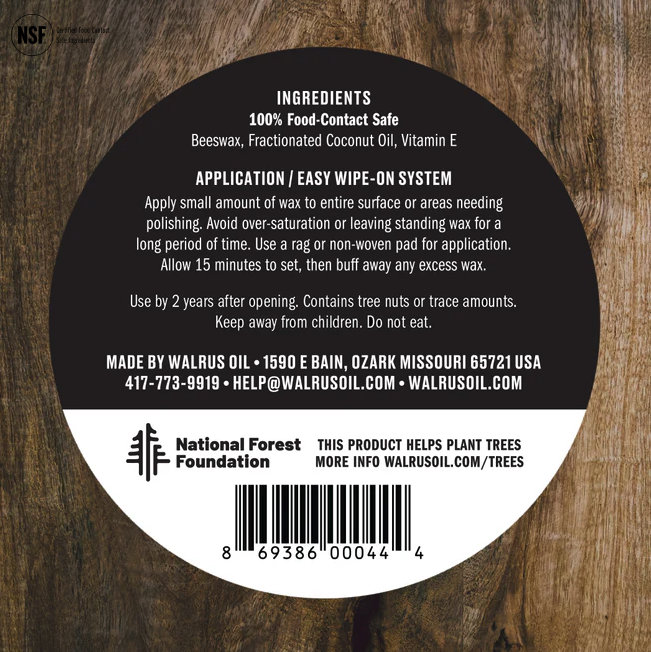 Walrus Wood Wax for Cutting Boards