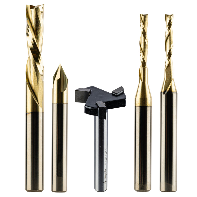 CNC Router Starter Set – 5 Must-Have Bits for Beginners