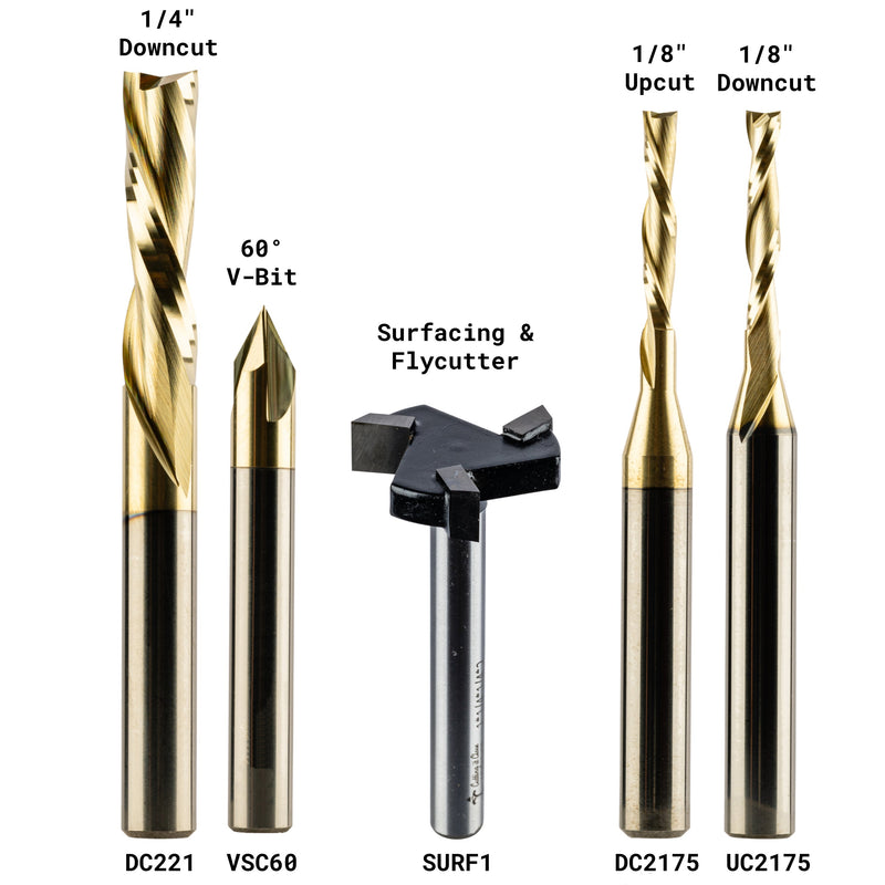 CNC Router Starter Set – 5 Must-Have Bits for Beginners