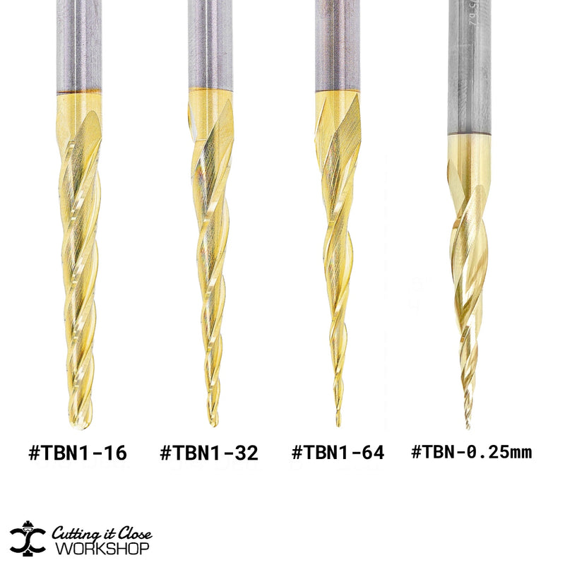 1/16 Radius - 3.6 Deg 3D Tapered Ballnose - 1/4" Shank - TBN1-16