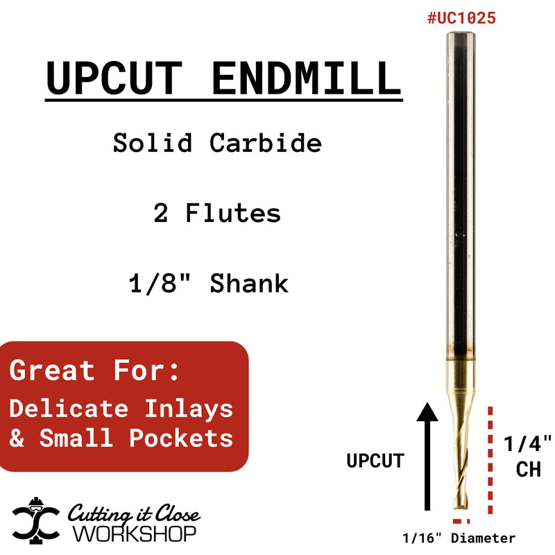 1/16"x 1/4" Upcut - 1/8" Shank - UC1025
