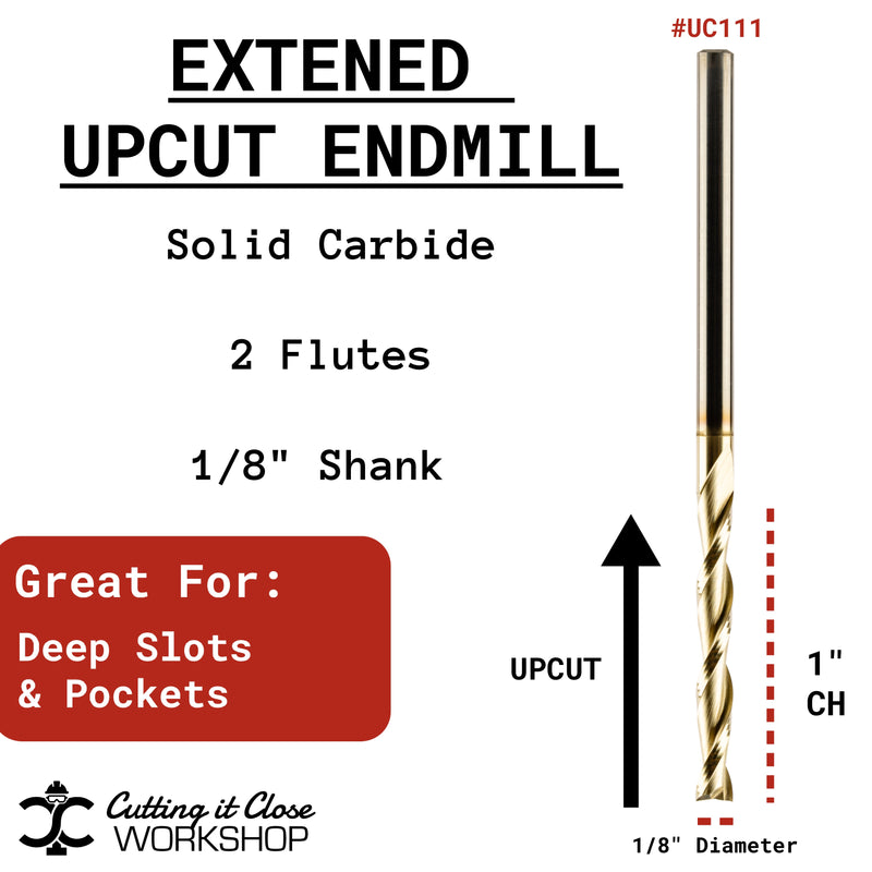 1/8"x 1" Extended Upcut - 1/8" Shank - UC111