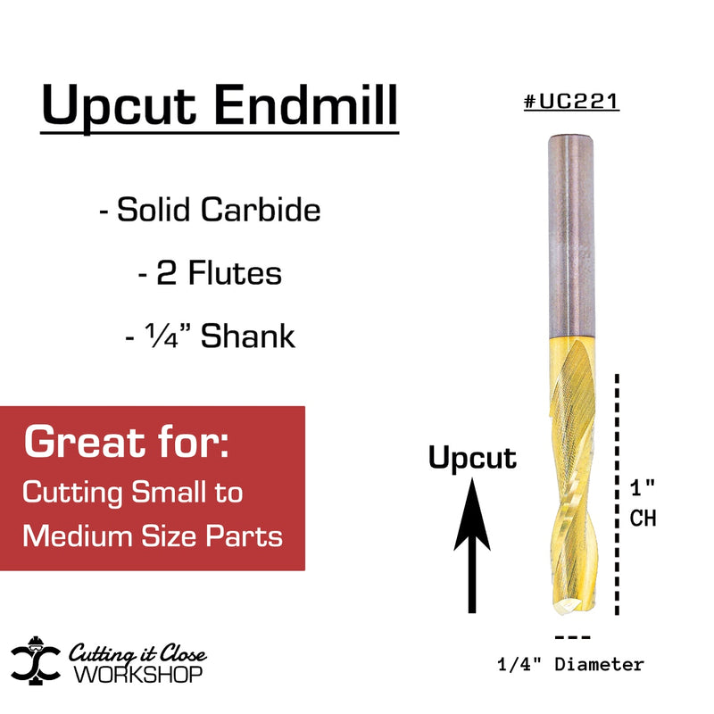 1/4" x 1" Upcut - 1/4" Shank - UC221