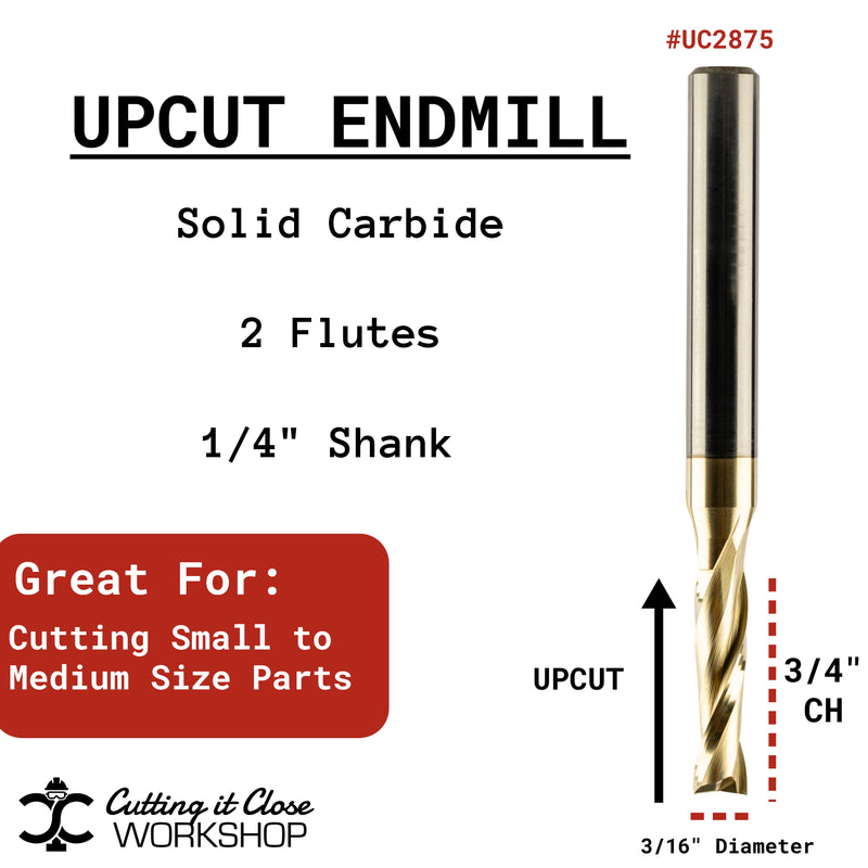 3/16"x 3/4" Upcut - 1/4" Shank - UC2875