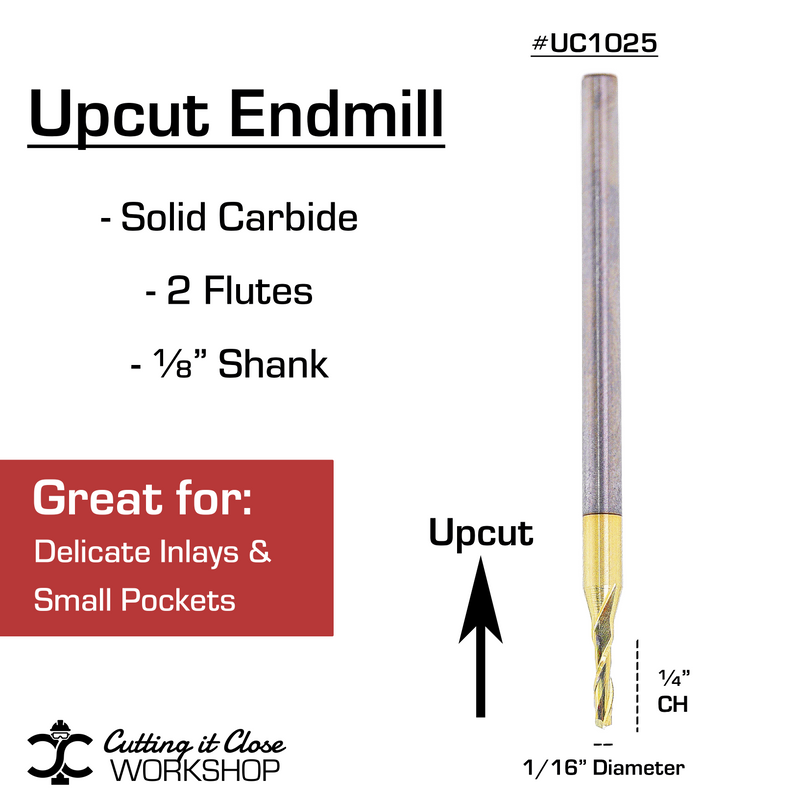1/16"x 1/4" Upcut - 1/8" Shank - UC1025