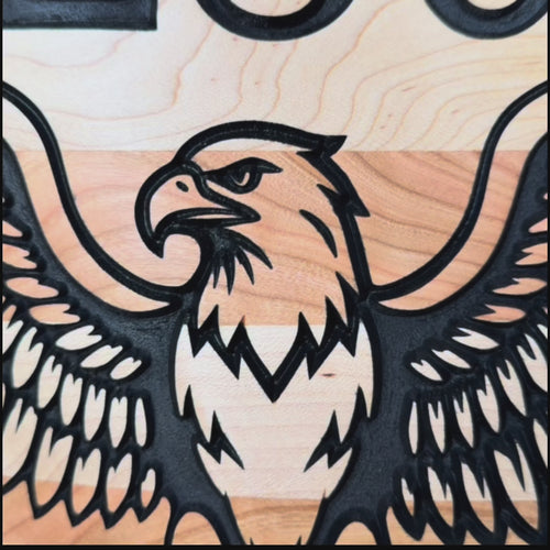 Video of Up Close 250 USA Seal on Wavy American Flag